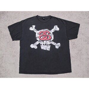 Men's VTG Stussy SS Skull faded black t-shirt XL graffiti streetwear cross bones
